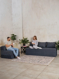 Диван-кровать бескаркасный Devison Ultra Comfort Синий 70/140х200 см
