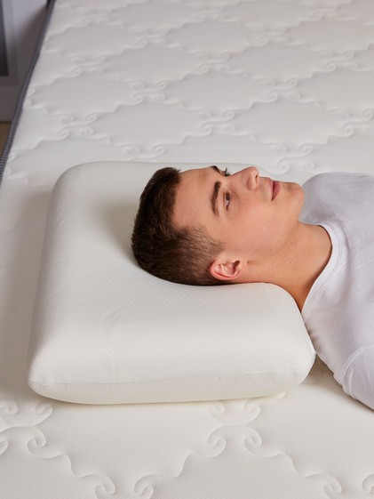 Подушка классическая ортопедическая Devison с эффектом памяти без канта, высота 13 см